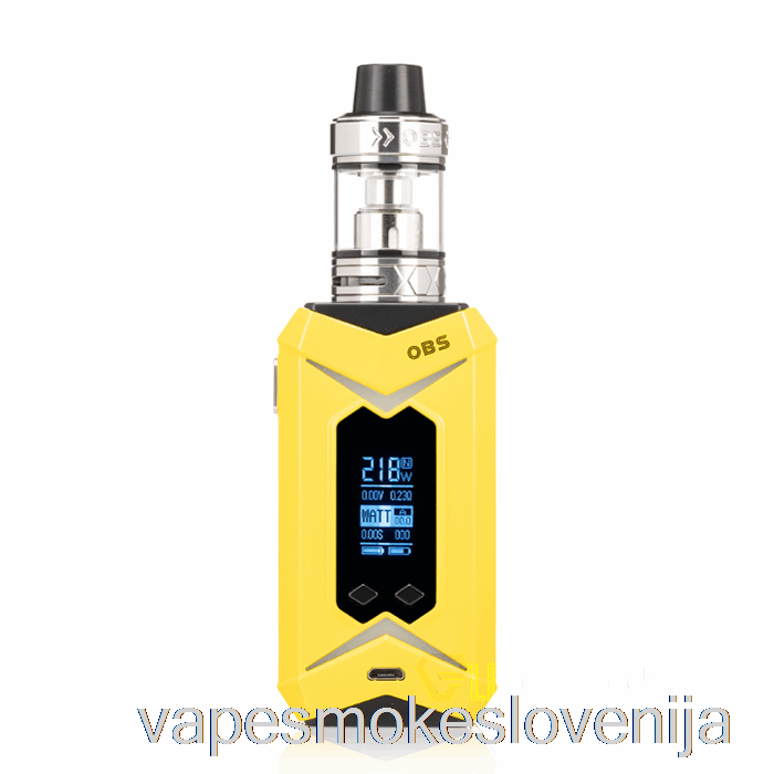 Vape Za Enkratno Uporabo Obs Bat 218w & Damo Starter Kit Yellow Mod / Silver Tank